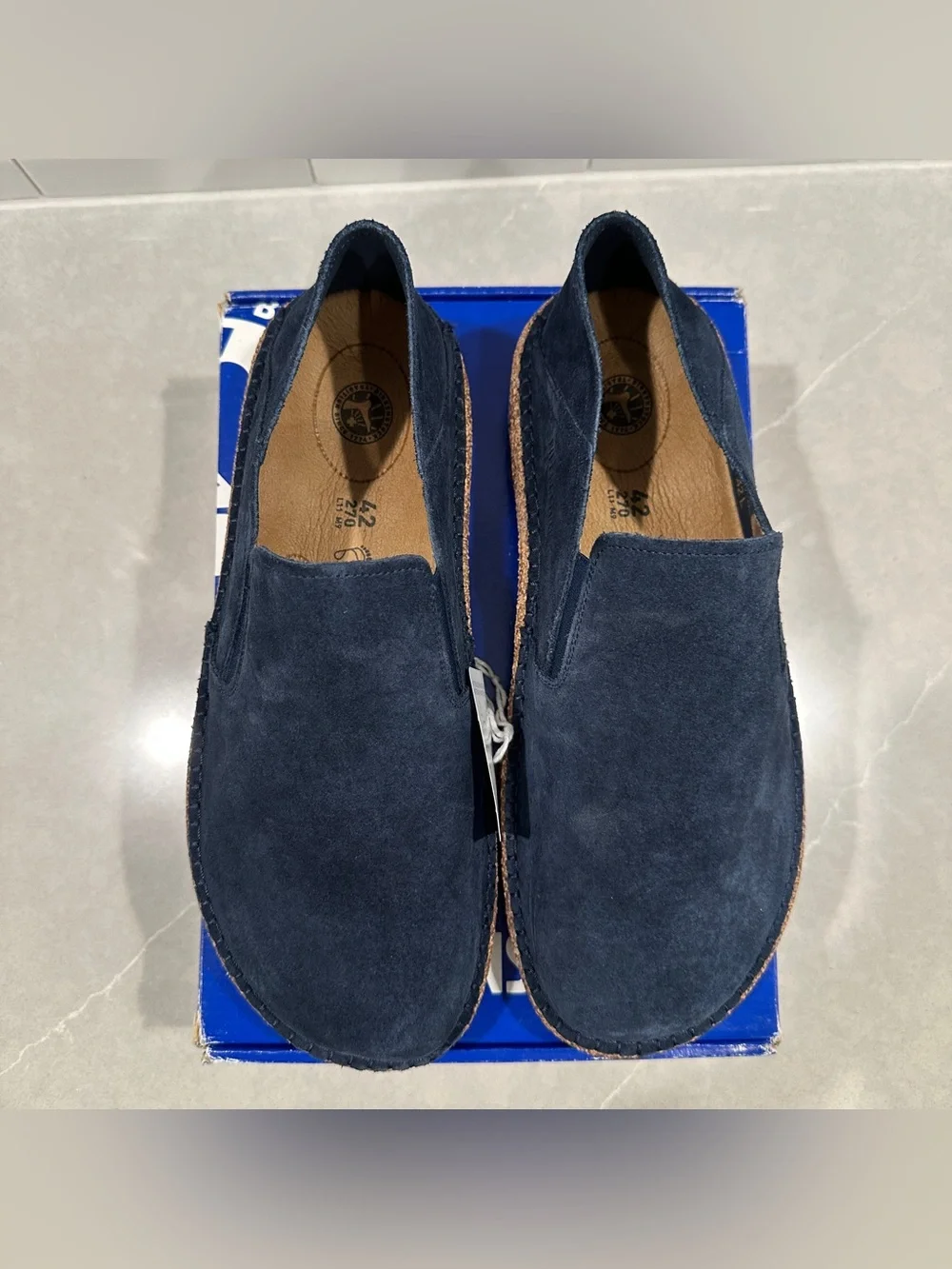 Birkenstock Callan Navy Suede Slip-On Clog Size 42 - Rare Find!